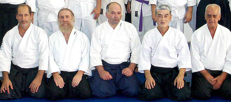 Da esquerda para direita: Alberto Ferreira, José Ortega, Bento Guimarães, Shihan Ichitami Shikanai, Pedro Paulo.